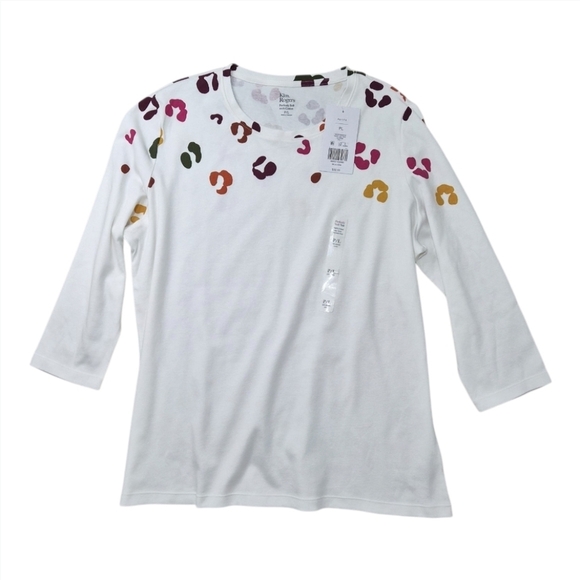 Kim Rogers Lightweight Petite Perfect Soft Tee 3/4 Sleeve Size Petite Large NWT - Picture 4 of 9